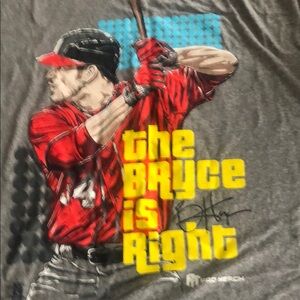 Gray and Red Graphic Men's Tee